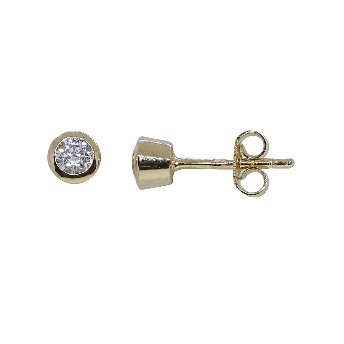 9ct gold cz stud earrings