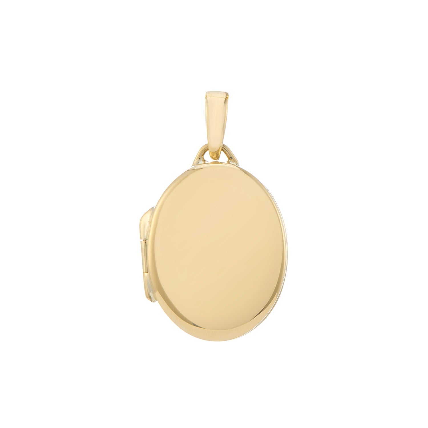 9ct gold plain 13mm x 17mm oval locket