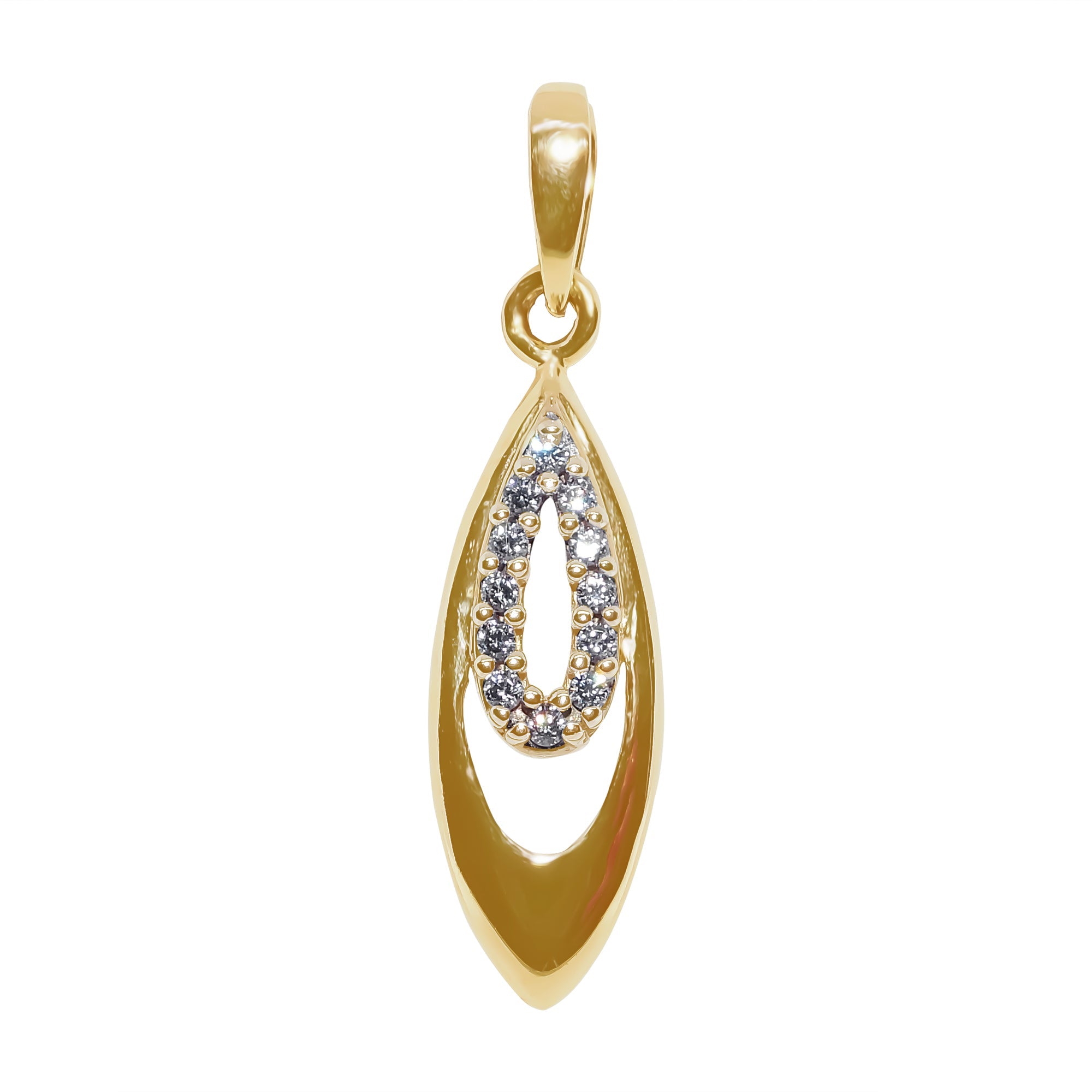 9ct gold cz pendant