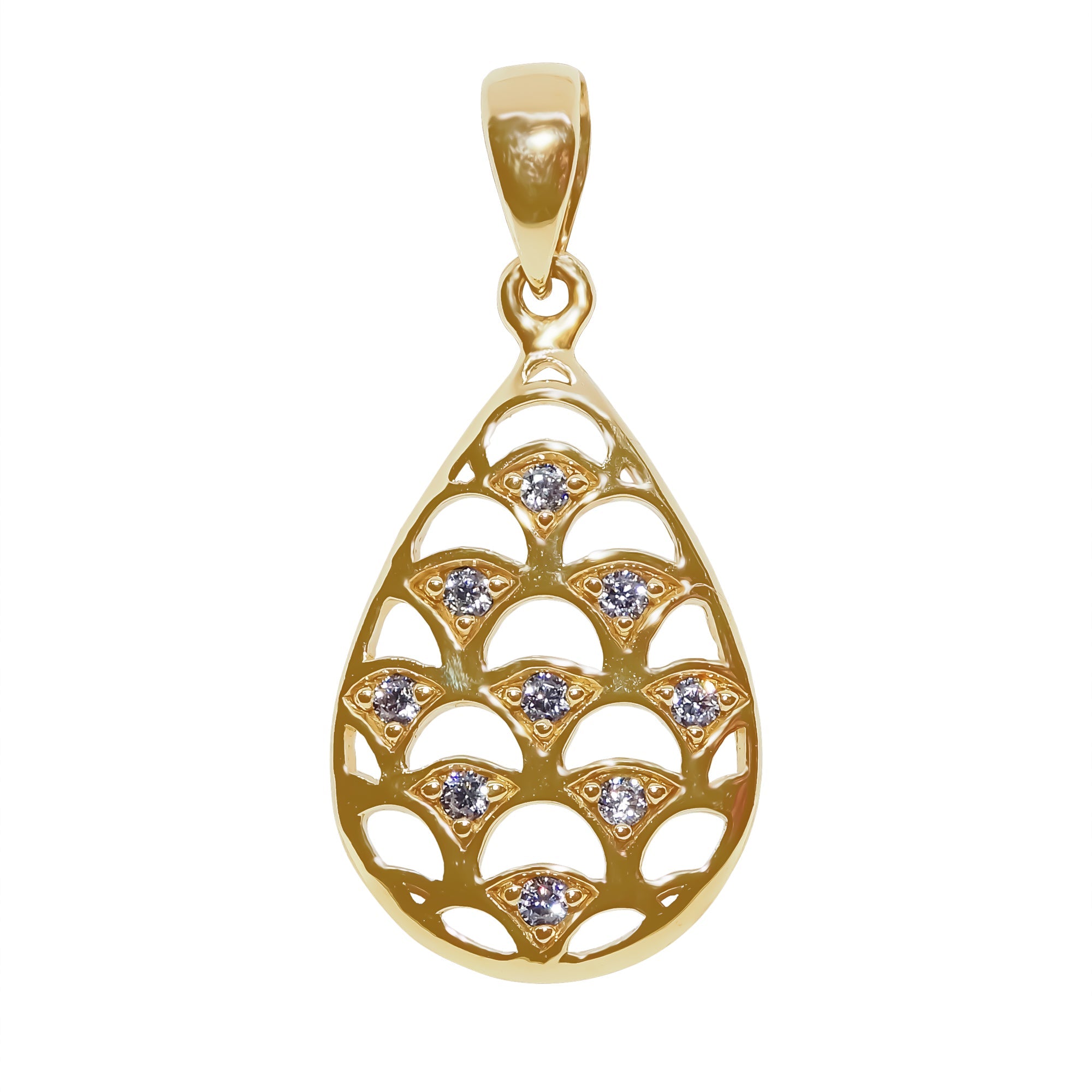 9ct gold cz pendant