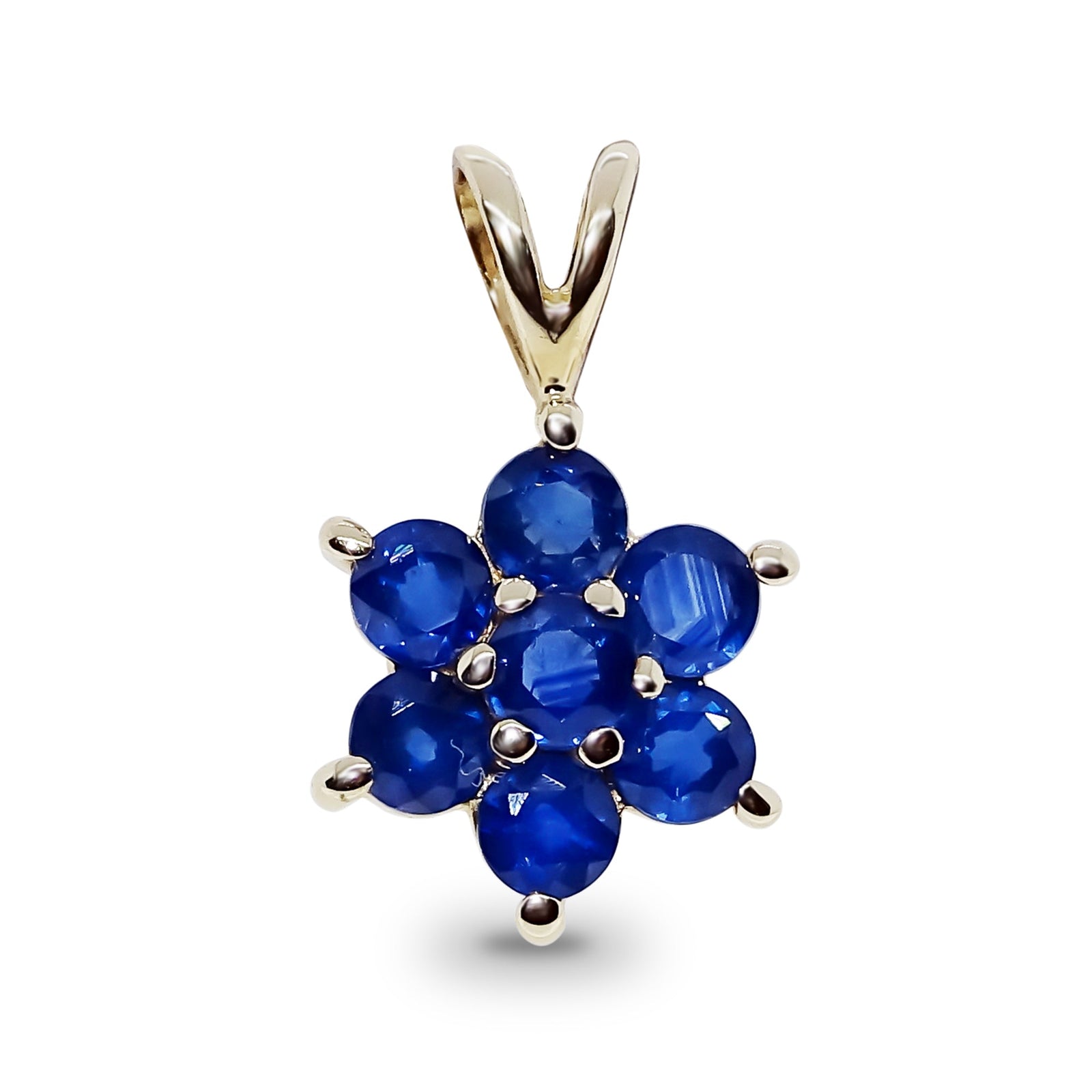 9ct gold sapphire cluster pendant