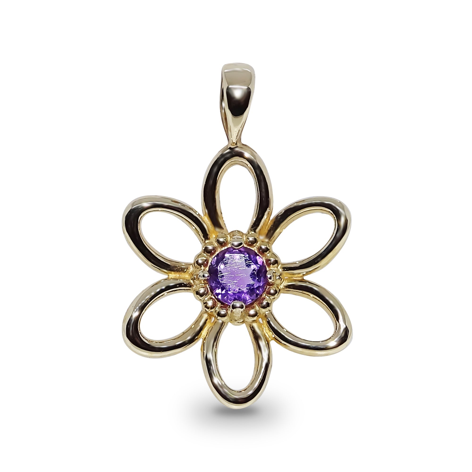 9ct gold amethyst pendant