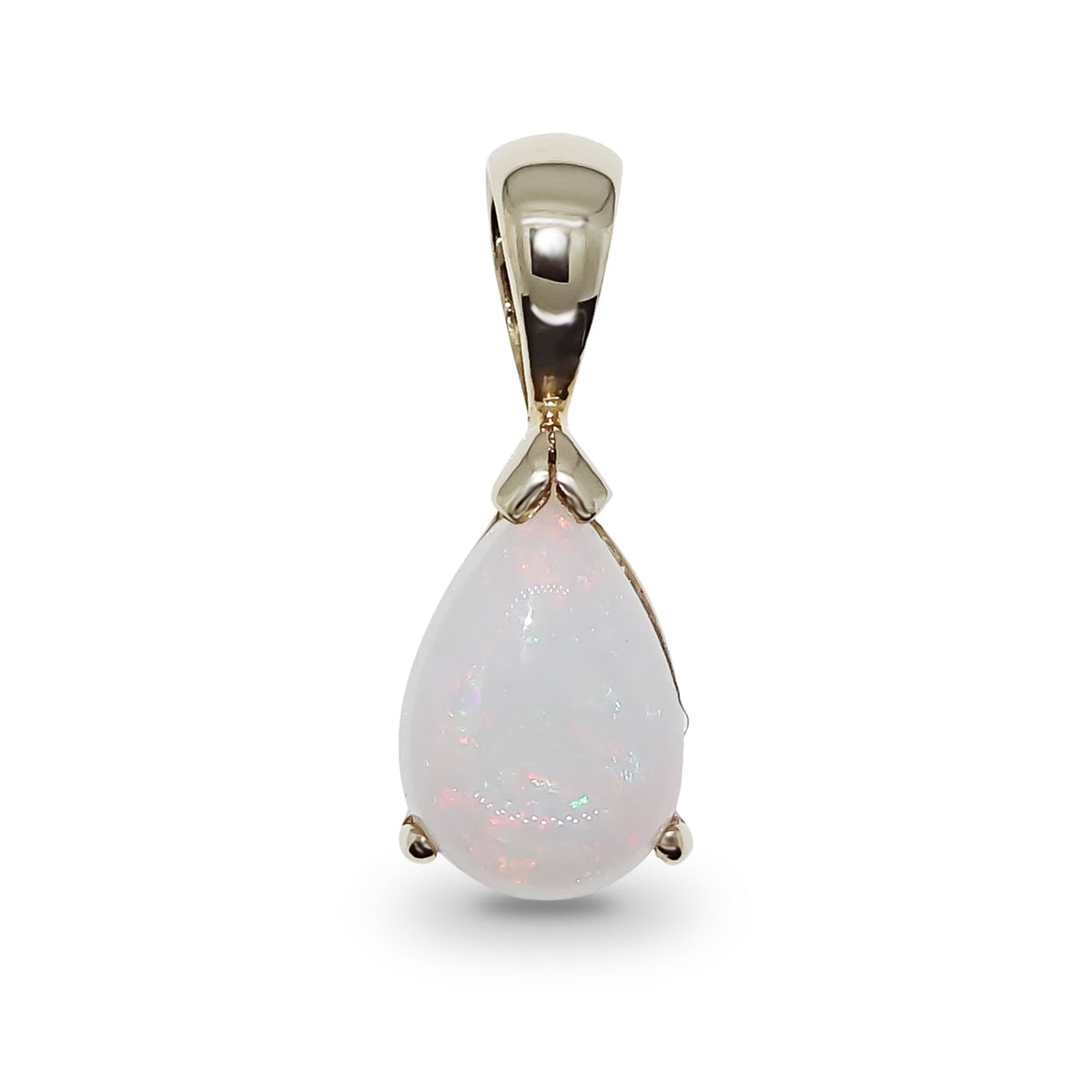 9ct gold 8x6mm pear shape opal pendant