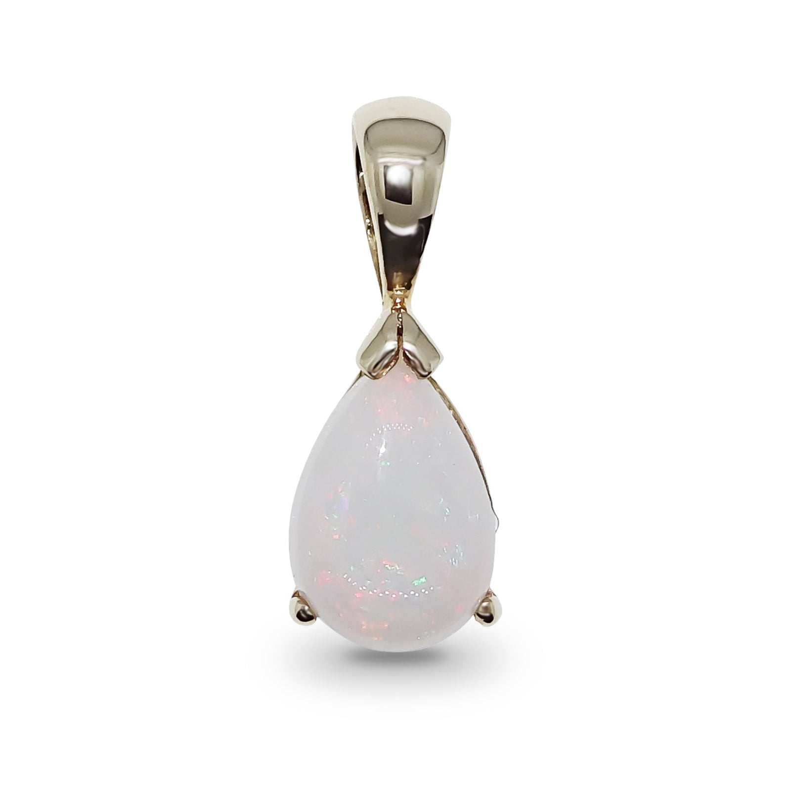 9ct gold 8x6mm pear shape opal pendant