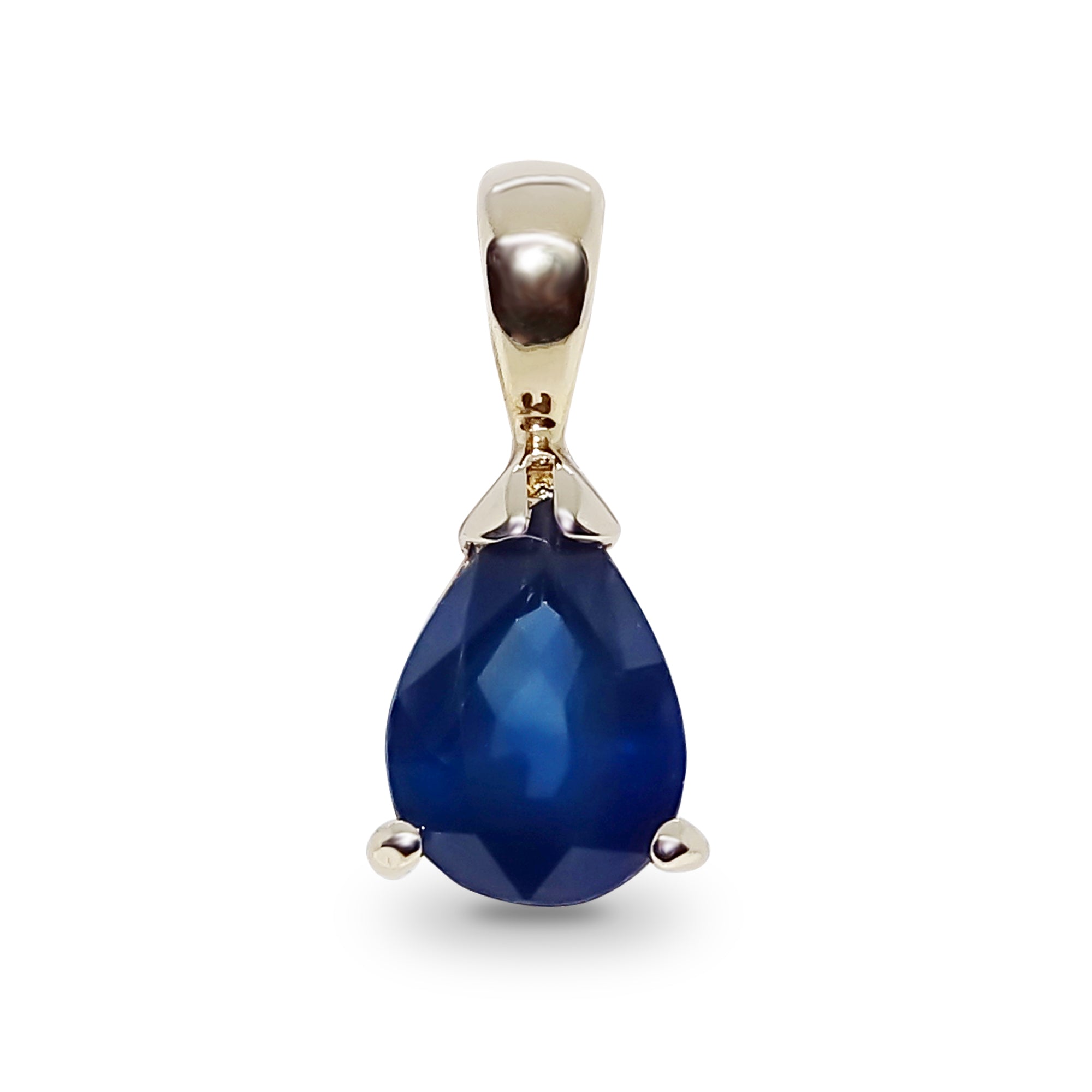 9ct gold 7x5mm pear shape sapphire pendant