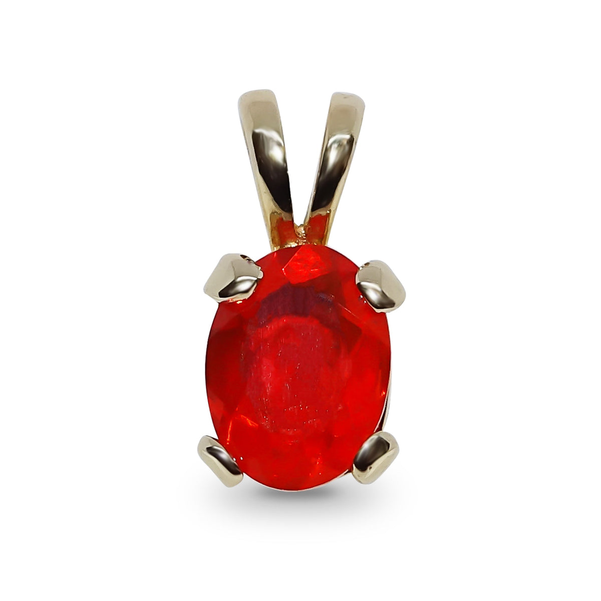 9ct gold 7x5mm oval fire opal pendant