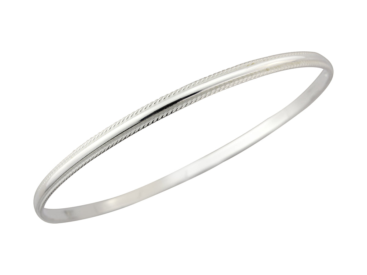 silver 3mm bangle bead edge