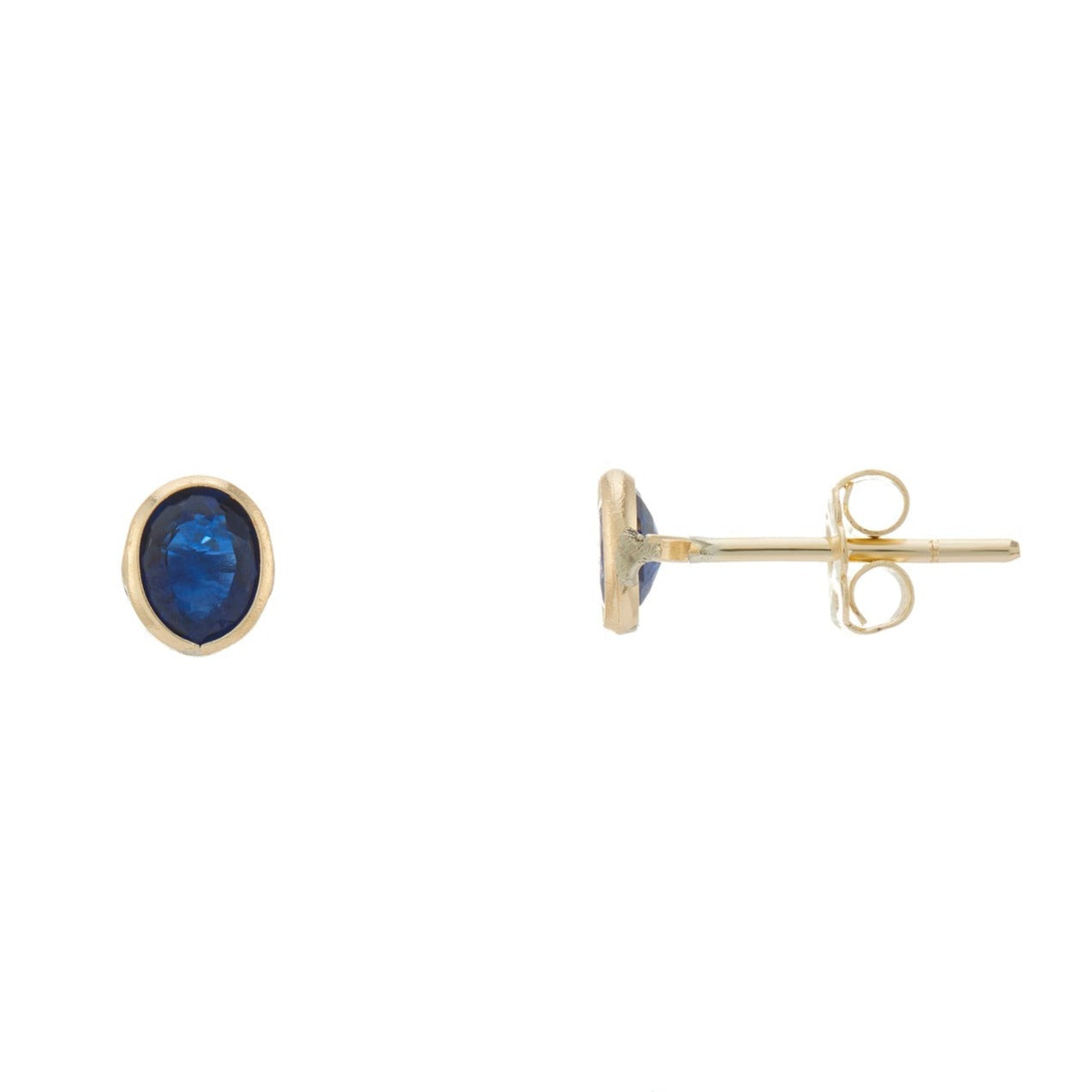 9ct gold 5x4mm rubover sapp studs