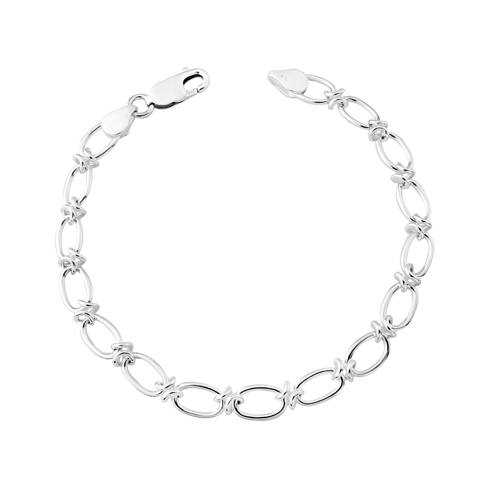 silver fancy polished bracelet